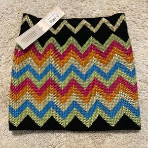 New Francesca’s short skirt stretchy small chevron black pink blue green orange